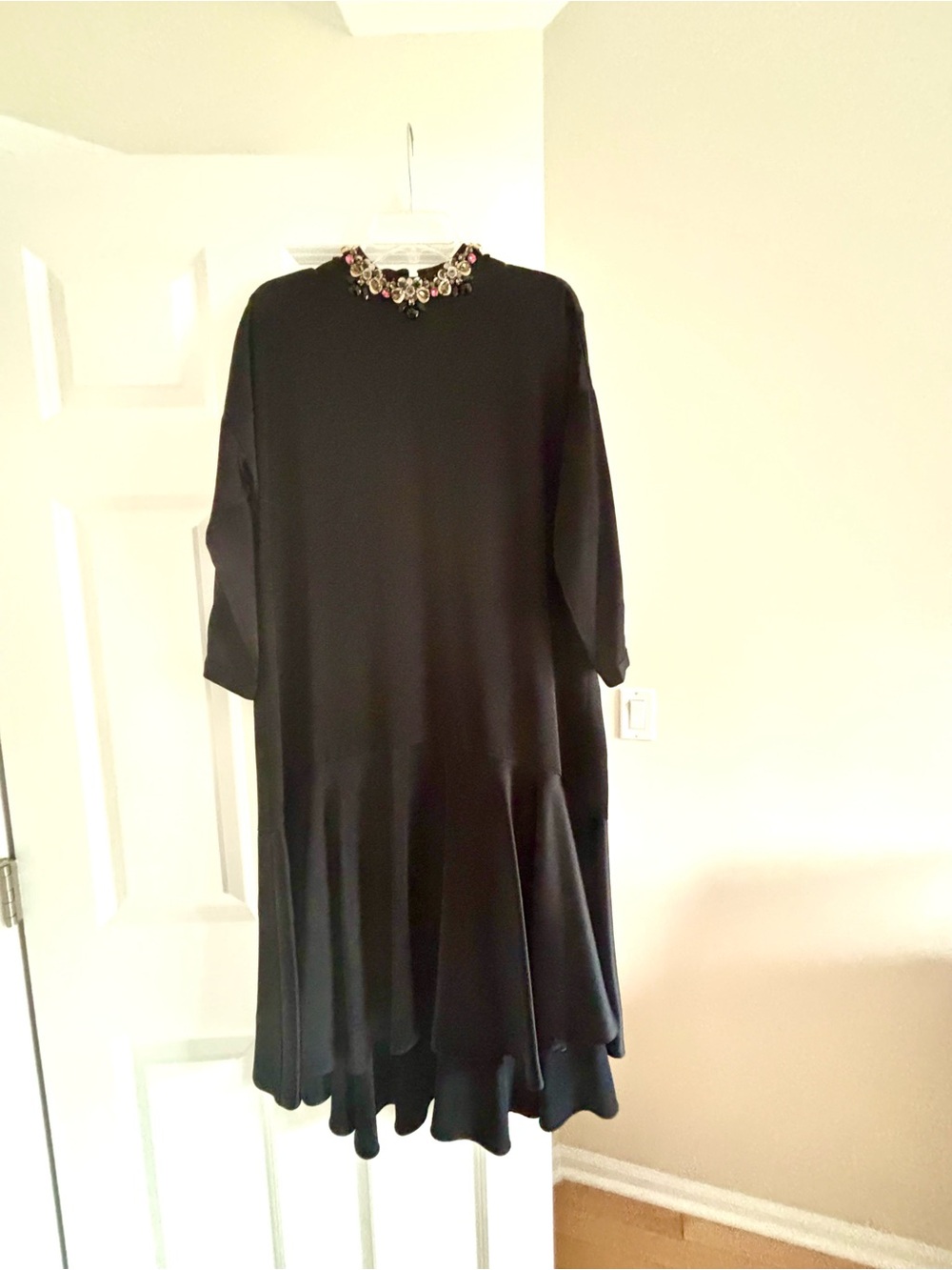 Beautiful Black Jewel-Neck A-Line Women's Dress. Like new condition